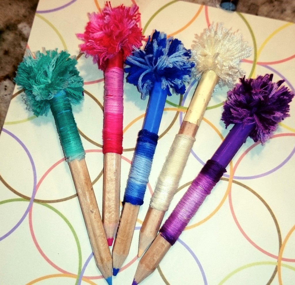 DIY Anthropologie Inspired Pom Pom Pencils