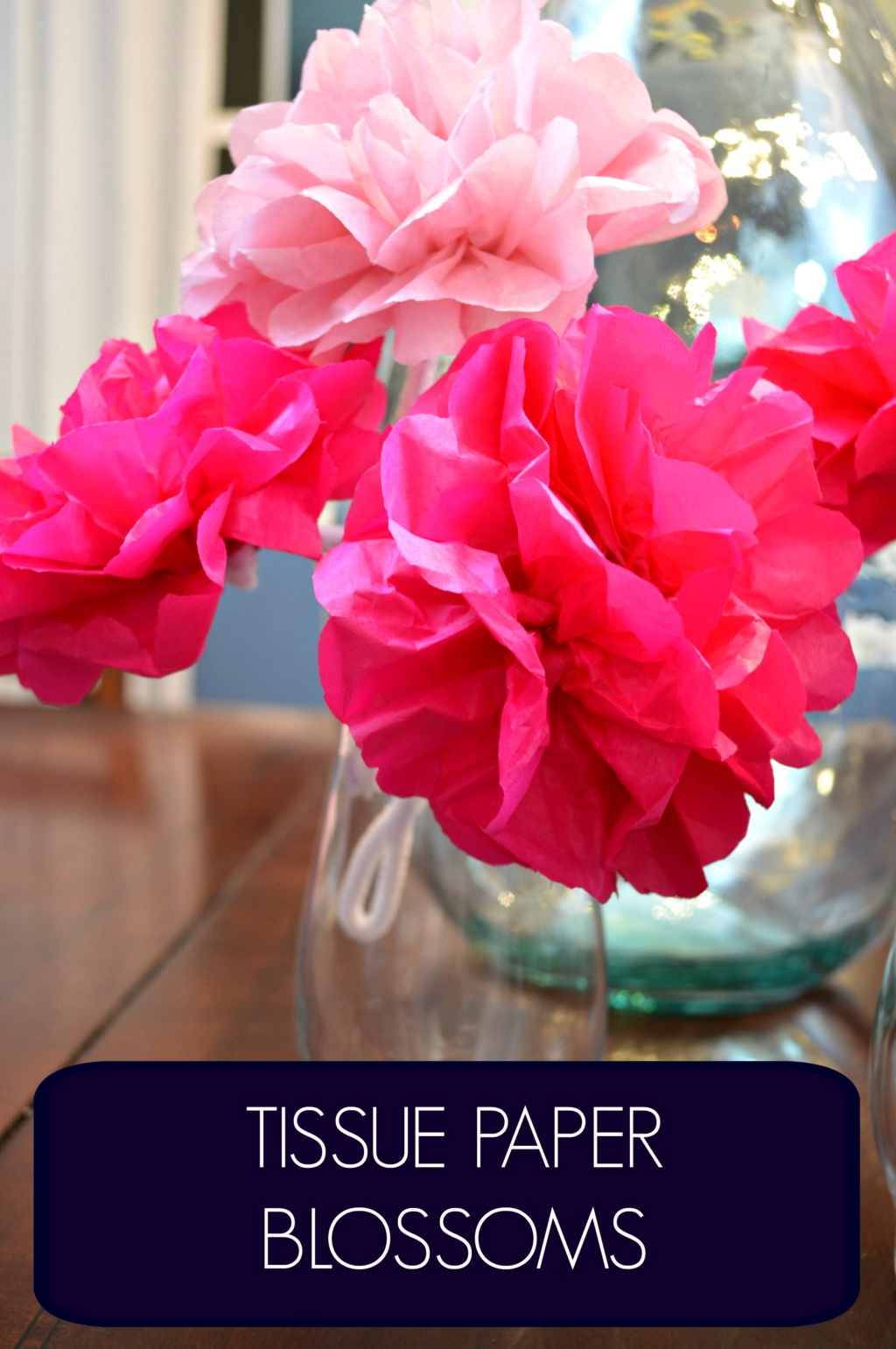 Spring Centerpiece with Tissue Paper Blossoms