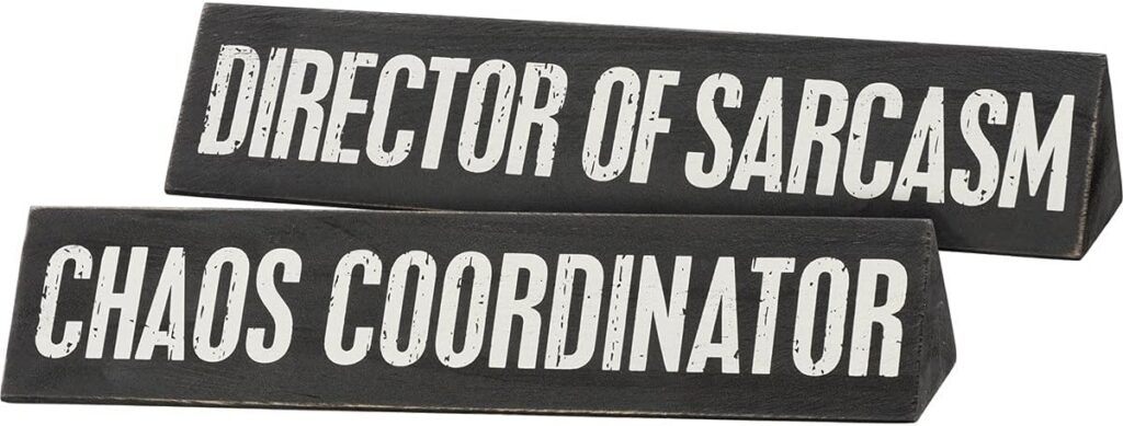 Quirky office decor: Director of Sarcasm Sign